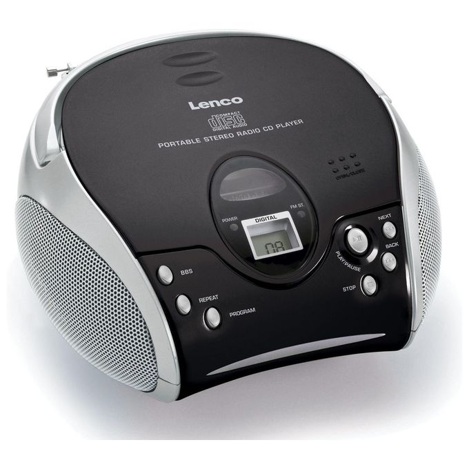 Lenco SCD-24 Radio Portatile con Lettore CD Nero-Argento