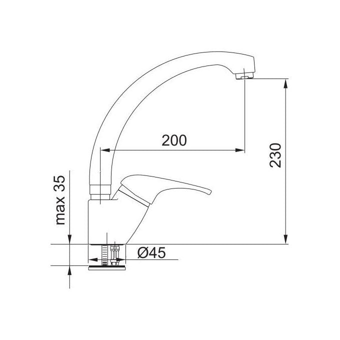 Franke Smeraldo P Miscelatore monocomando con canna girevole 360° Cromato 115.0085.028