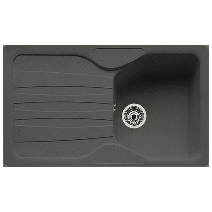 Franke CUG 611 Lavello Sintetico da Incasso Standard Serie Calypso 1 Vasca + Gocciolatoio Reversibile 86 cm Grafite 114.0502.974