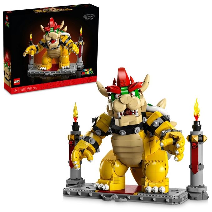 LEGO Super Mario 71411 Il Potente Bowser, Kit di Costruzioni per Adulti, Idee Regalo, Personaggio Snodabile 3D da Collezione