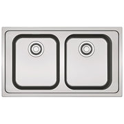 Franke 101.0358.335 RPX 620 -Lavello ad incasso a 2 vasche Dimensioni 86 x 500 Acciaio Inox