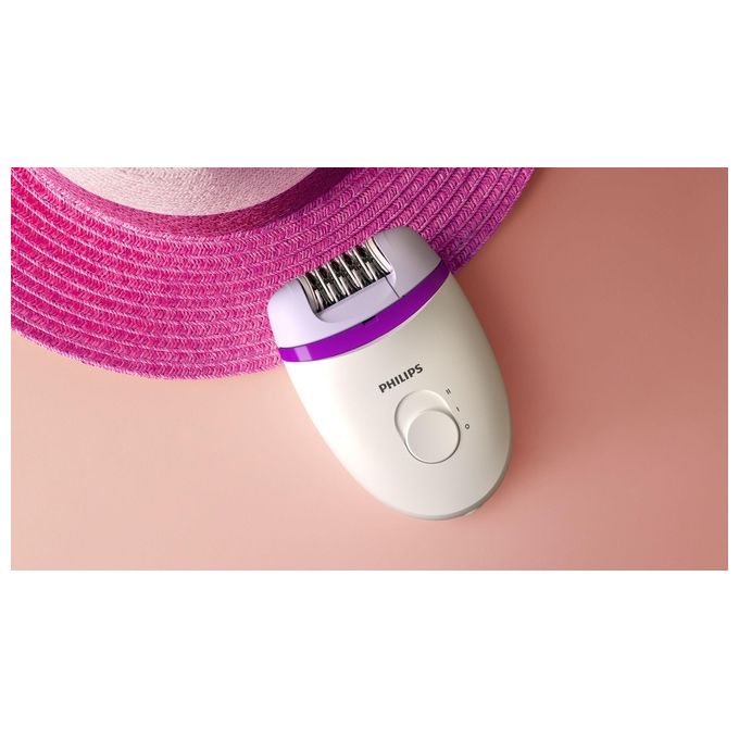 Philips Satinelle Essential Epilatore Compatto con Filo Bianco-Viola