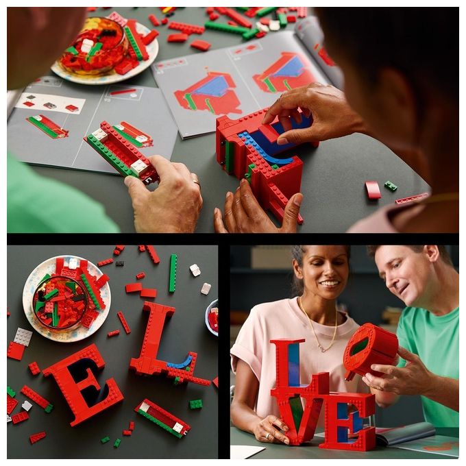 LEGO Art LOVE, Modellino da Costruire Iconica Scultura Pop di Robert Indiana, Hobby Creativo per Adulti, KIT_ Modellismo da Collezione, Idea Regalo Donna, Uomo, Fidanzamento e Anniversario 31214
