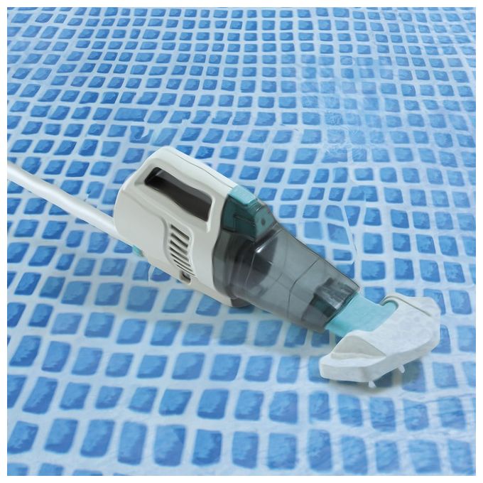 Intex ZR200 28628 Aspirapolvere Ricaricabile per Piscine e Spa Asta 280 cm 2 Testine 100 min autonomia colore Blu Bianco