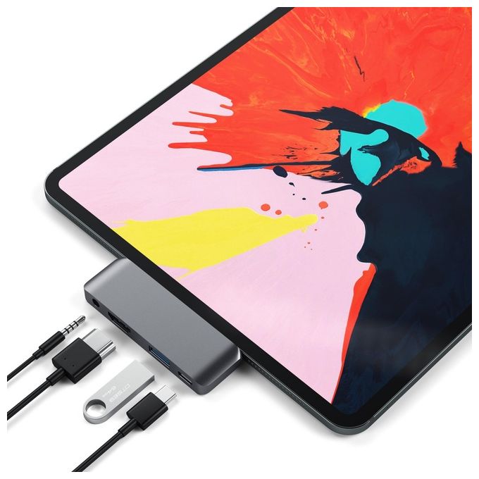 Satechi Hub Dock Type C Multiport Space Grey Hdmi 4K 1 Usb-c 1 Usb 3 Jack