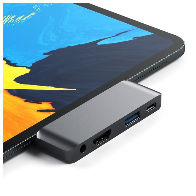 Satechi Hub Dock Type C Multiport Space Grey Hdmi 4K 1 Usb-c 1 Usb 3 Jack