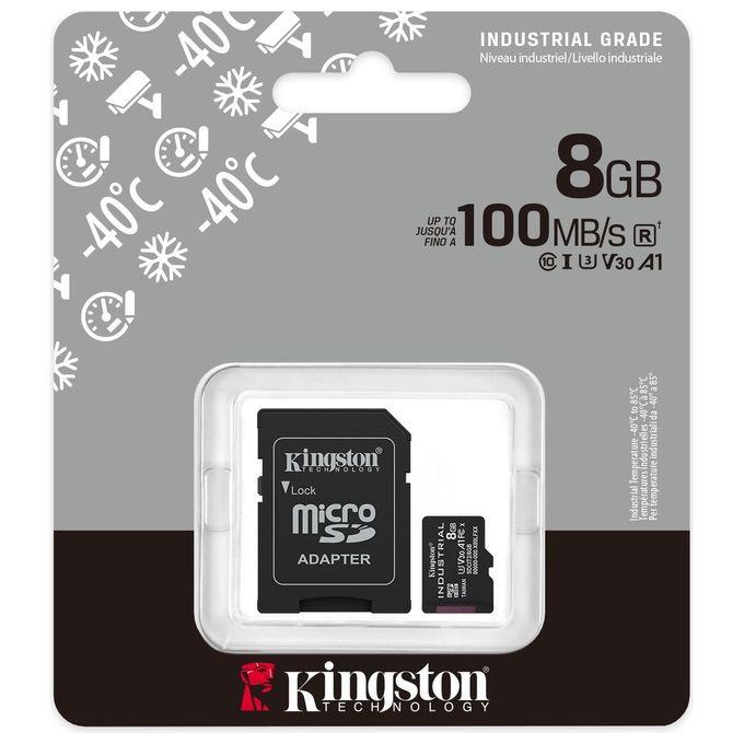 Kingston Technology Industrial Memoria Flash 8Gb MicroSDHC UHS-I Classe 10