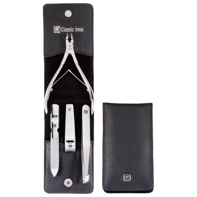 Zwilling CLASSIC INOX Set Manicure con Custodia in Pelle Nero