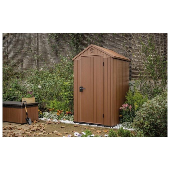 Keter Casetta Darwin 4x4 Marrone Resistente agli Agenti Atmosferici ‎117 x 125,8 x 205 cm