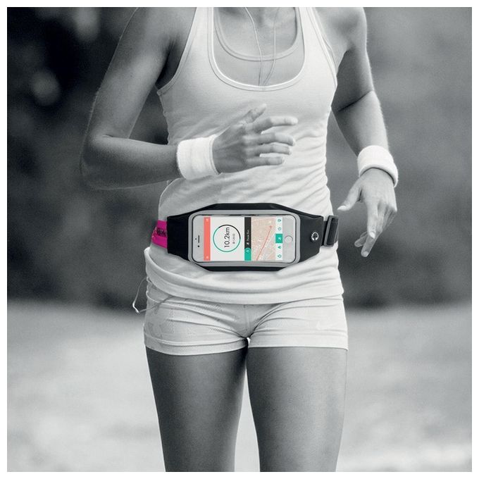 Celly Runbelt View Duo Cintura da Braccio per Smartphone fino a 6,2'' Rosa