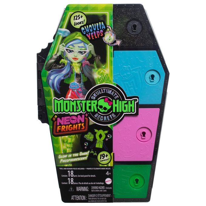 Mattel Bambola Monster High Cleo Ghoulia Yelps Segreti da Brivido Neon Frights
