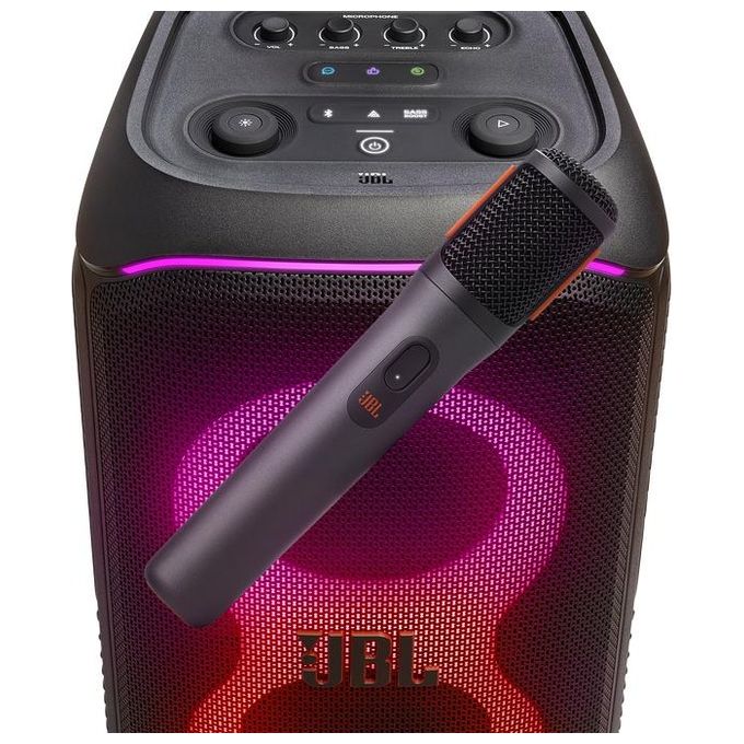 JBL Wireless Microphone Set con 2 Microfoni Wireless e Ricevitore Wireless UHF a 2 Canali Ricaricabile Pattern Polare Cardioide Compatibili con Diffusori PartyBox Incluse Batterie AA Nero