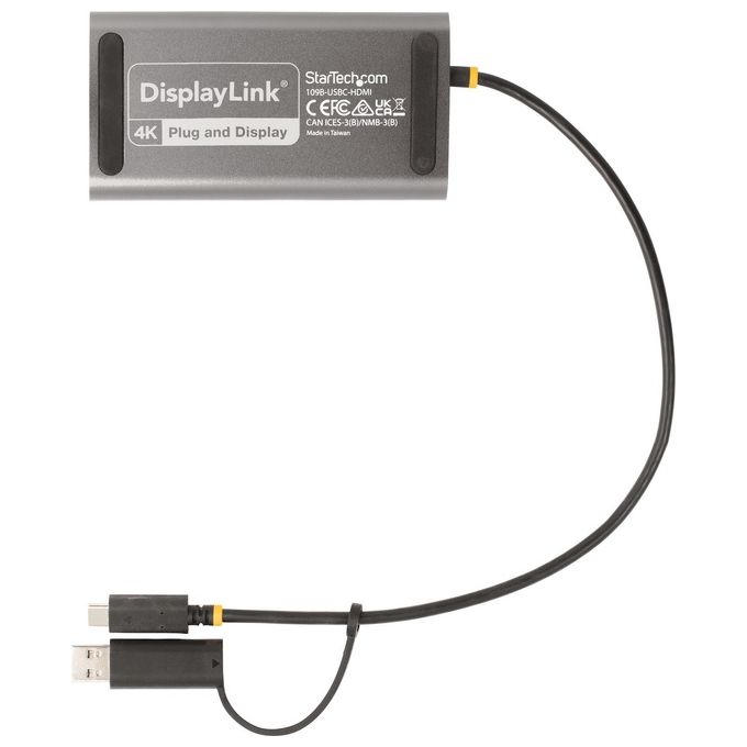Startech.com Adattatore da Usb-c a Hdmi per Laptop 4k 60hz 100W Power Delivery Pass-through Cavo Integrato 30cm