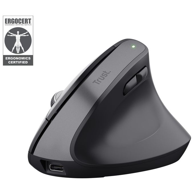 Trust Bayo Mouse Verticale Mano Destra Rf Senza Fili  Bluetooth Ottico 2400 Dpi