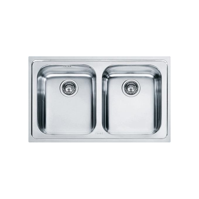 Franke LLX 620 Logica Line Lavello Acciaio Inox Spazzolato da Incasso 2 Vasche Acciaio 79x50cm 101.0153.289
