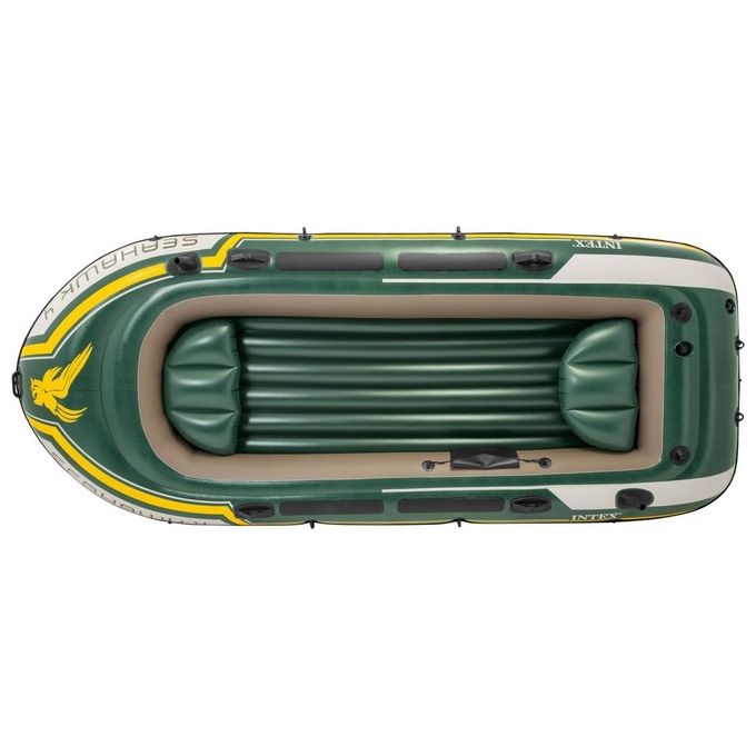 Intex 68351NP Set Canotto Unisex Adulto Verde-Giallo 351 x 145 x 48 cm Seahawk 4 Single