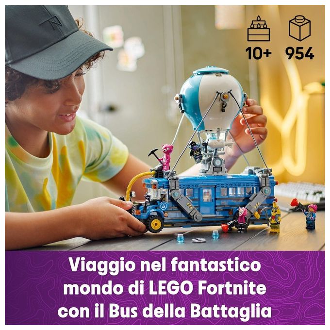 Lego 77073 Fortnite Bus della Battaglia Set da Costruzione 954 pezzi con 9 Minifigure eta' 10+