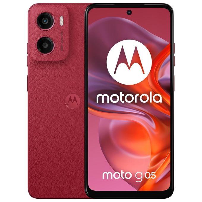 Motorola Moto G05, 256GB, 4GB RAM, Rosso, Doppia SIM, Display 6.67'', Android 15