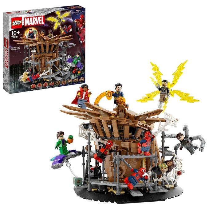 LEGO Marvel 76261 La Battaglia Finale di Spider-Man, Ricrea la Scena di Spider-Man: No Way Home con 3 Minifigure di Peter Parker