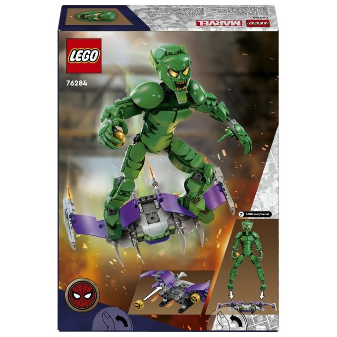 LEGO Marvel 76284 Personaggio Costruibile di Goblin, Gioco per Bambini 8+, Action Figure Snodabile del Nemico di Sider-Man