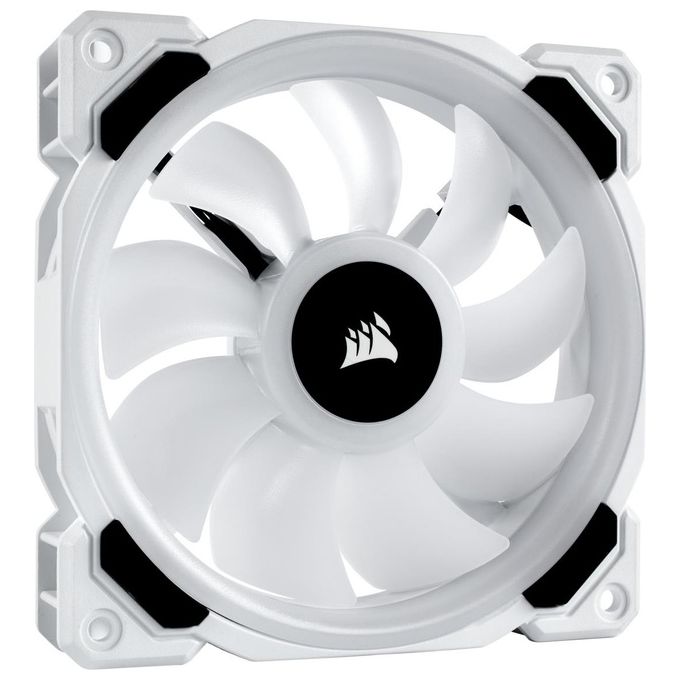 Corsair LL Series LL120 Ventola a Flusso d'Aria Elevato Dual Light Loop RGB Led 120mm PWMC onfezione Tripla con Lighting Node PRO Bianco