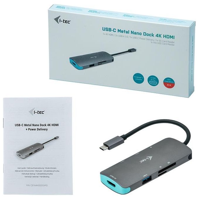 I-Tec C31NANODOCKPD Metal Usb-C Nano Dock 4K Hdmi con Power Delivery 100W