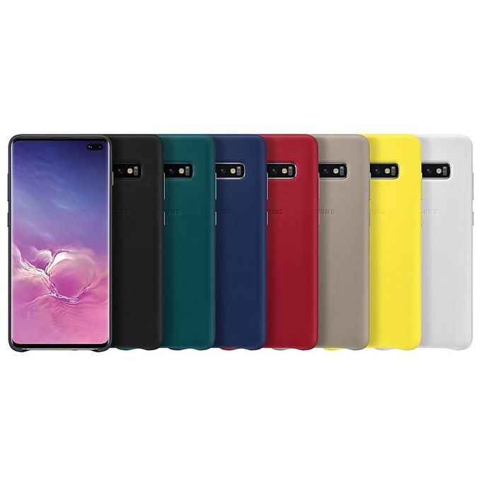 Samsung Leather Cover per Galaxy S10+ Nero