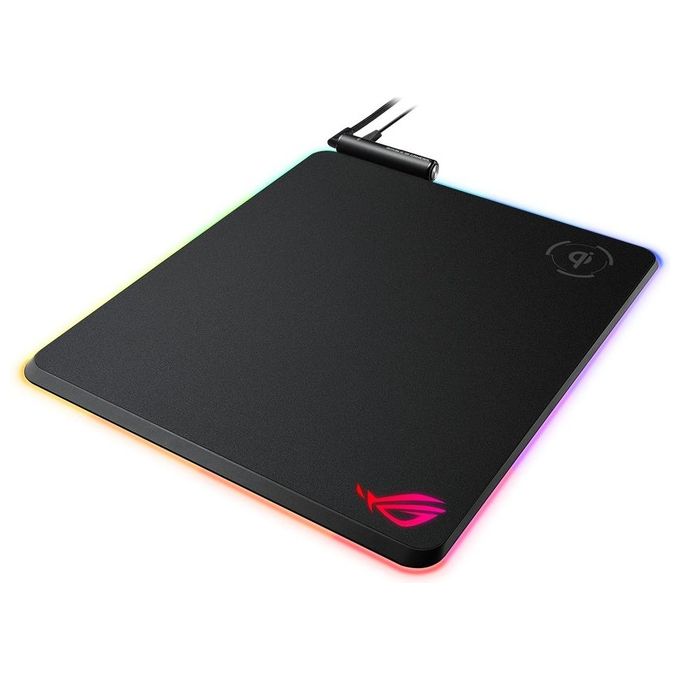 ASUS ROG Balteus Qi RGB Tappetino Mousepad Ricarica Wireless Illuminazione RGB Aura Sync a 15 Zone USB Antiscivolo
