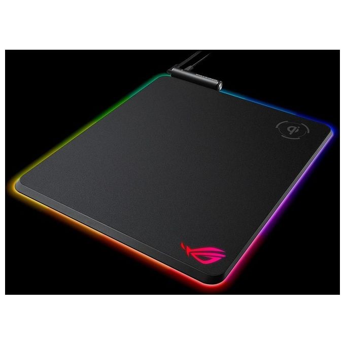 ASUS ROG Balteus Qi RGB Tappetino Mousepad Ricarica Wireless Illuminazione RGB Aura Sync a 15 Zone USB Antiscivolo