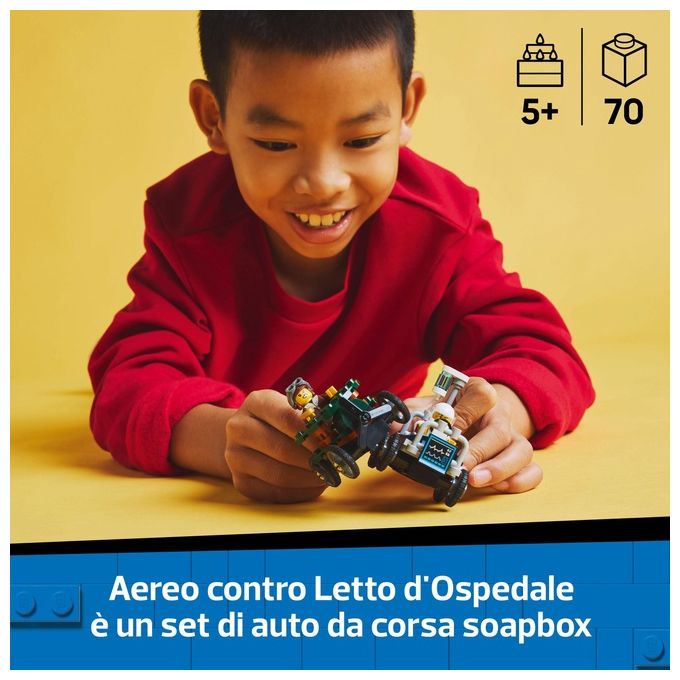 Lego Gioco Veicoli da Corsa Aereo Letto d'Ospedale Modello 60459 City