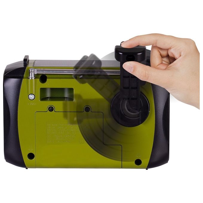Trevi RA 7F30 BT Radio Portatile Dinamo e Solare Usb Micro Sd Wireless e Powerbank Verde