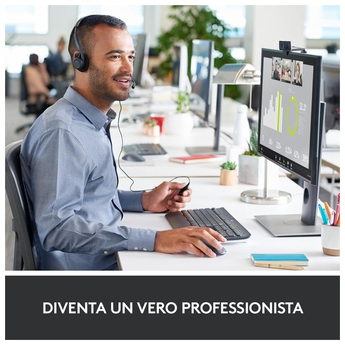 Logitech C920S HD Pro Webcam Videochiamata Full HD 1080p-30fps Correzione Luce HD Privacy Shutter