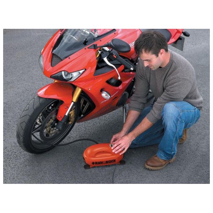 Black+Decker Compressore ASI200-XJ Compatto e Portatile con Potenza di 120PSI e Funzionamento a 12 Volt
