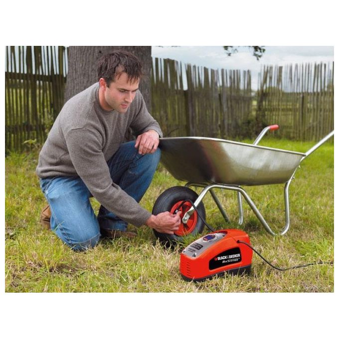 Black+Decker Compressore ASI200-XJ Compatto e Portatile con Potenza di 120PSI e Funzionamento a 12 Volt