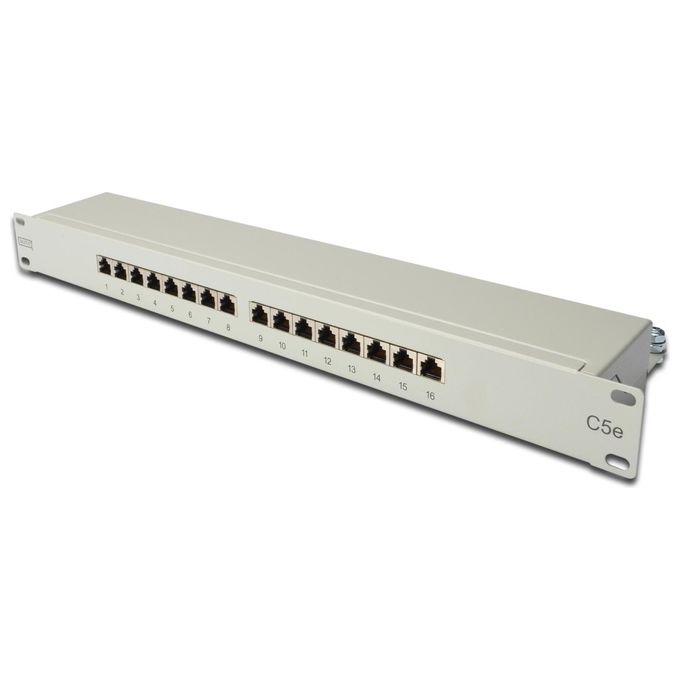 Digitus pannello patch 19'' schermato stp 16 porte 8 poli rj45 per reti categoria 5e - 1 unita'
