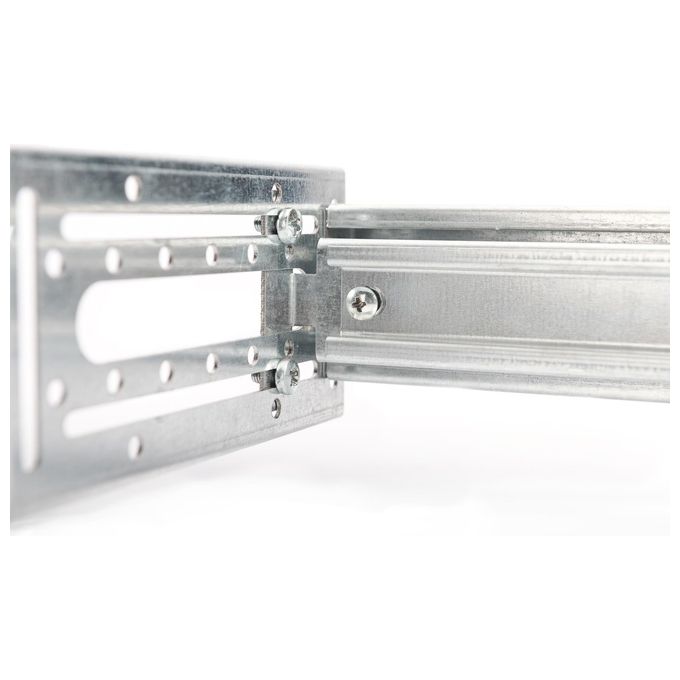 LINK supporto guida din 4u, 178x483x223 mm, galvanized incl. din rail, variable depth and height