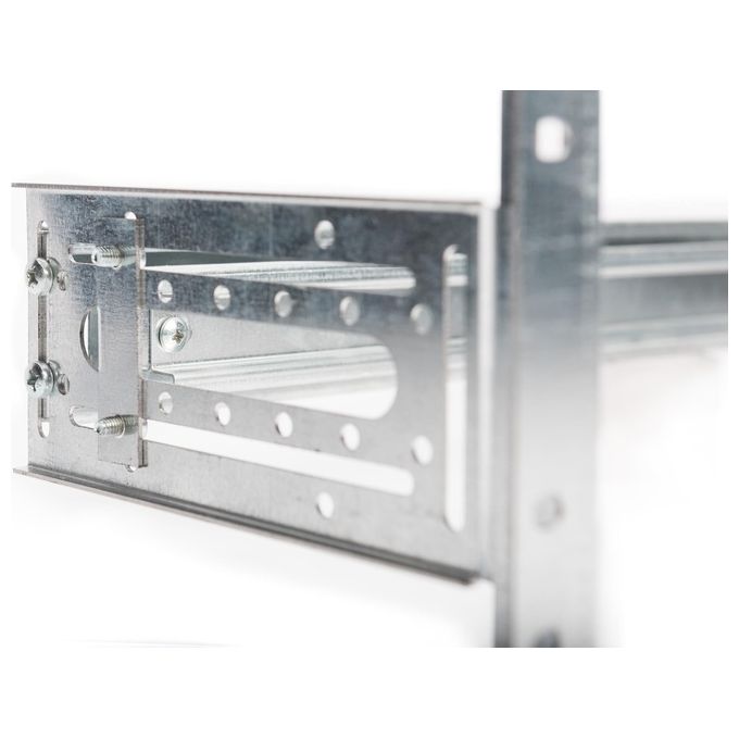 LINK supporto guida din 4u, 178x483x223 mm, galvanized incl. din rail, variable depth and height
