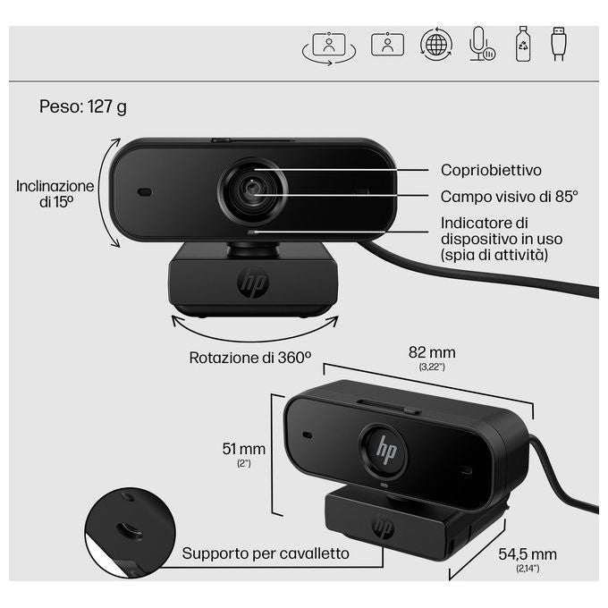 HP Webcam Full Hd 430 Saban Bright