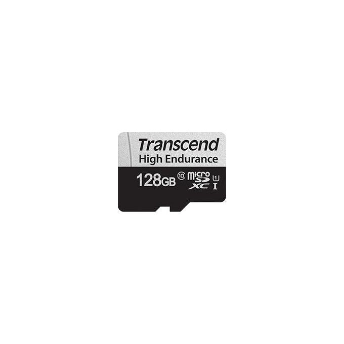 Transcend TS128GUSD350V Memory Card 128Gb microSD con Adattatore U1 High Endurance