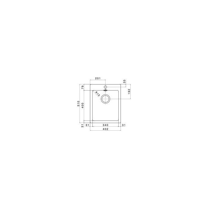 Apell LNP40F serie Linear Plus Lavello Inox spazzolato da Incasso Flat montato su Piano Rettangolare 1 vasca 40,2x51cm