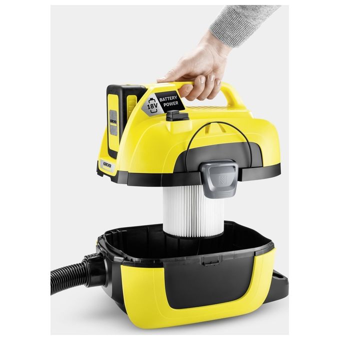 Karcher 1.198-301.0 Compact WD 1  Aspiratutto a Batteria Potenza 230 W Capacita' 7 Litri