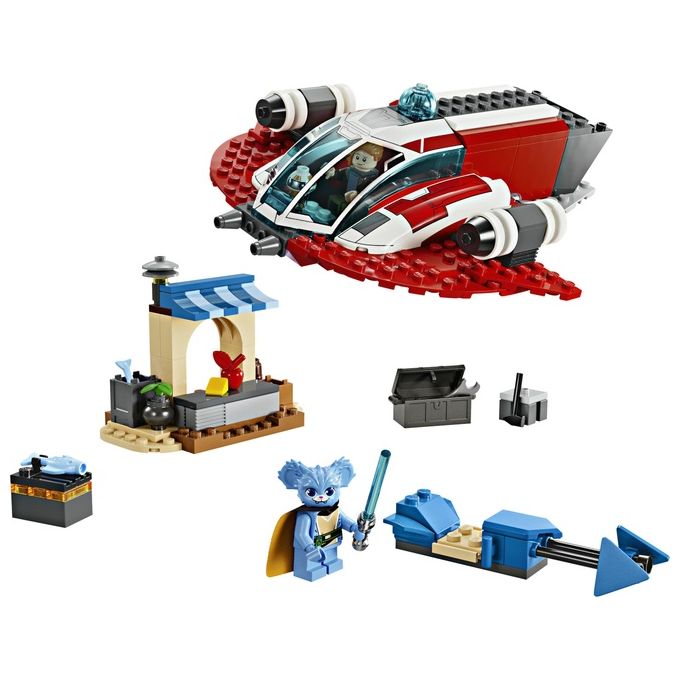 LEGO Star Wars 75384 The Crimson Firehawk, Starter Set con Astronave Giocattolo, Speeder Bike e 3 Personaggi, Regalo Bambini 4+