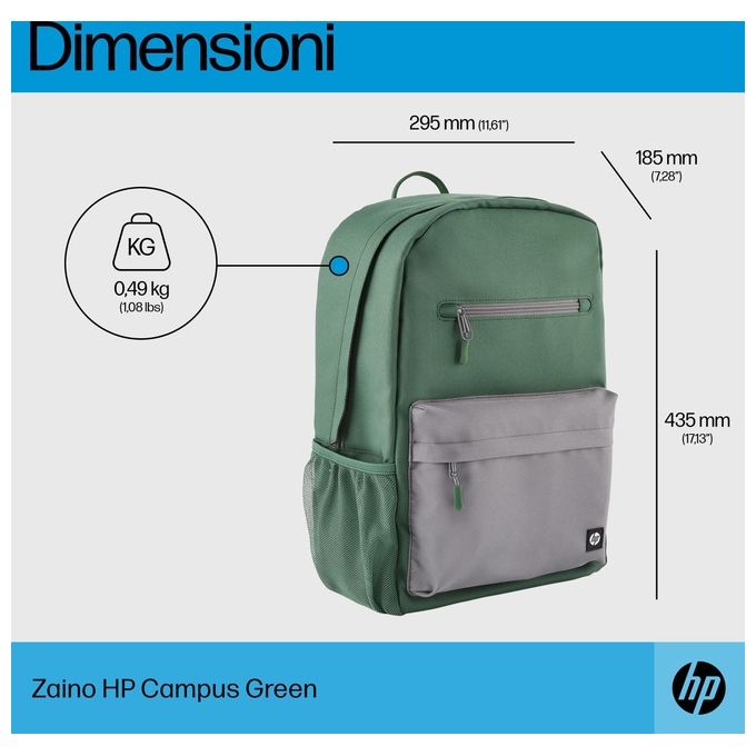 HP Campus Zaino Porta Computer 15.6'' Verde