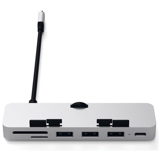 Satechi Hub Pro con Morsetti Porta Dati Usb-C 3 Usb 3.0 in Alluminio