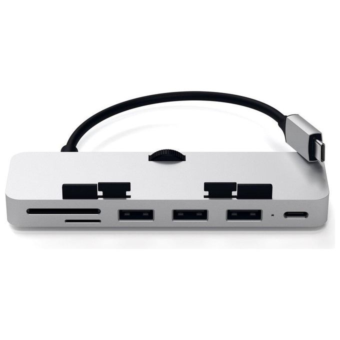 Satechi Hub Pro con Morsetti Porta Dati Usb-C 3 Usb 3.0 in Alluminio