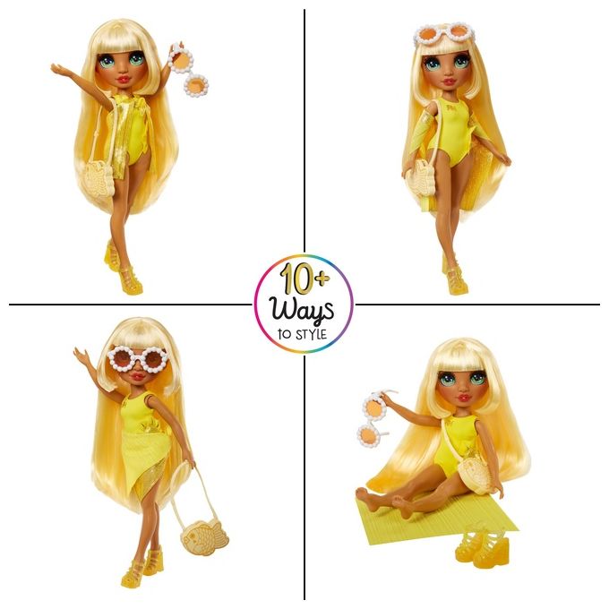 MGA Bambola Rainbow High Swim e Style Fashion Doll Sunny Yellow
