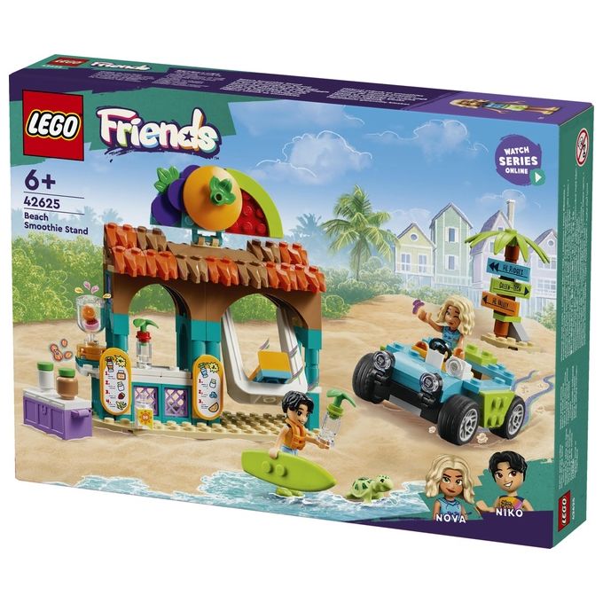 LEGO Friends Bancarella dei Frullati sulla Spiaggia Giochi Educativi per Bambine e Bambini da 6 Anni con 2 Mini Bamboline una Tartaruga un Buggy da Costruire e Cibo Giocattolo Idea Regalo 42625