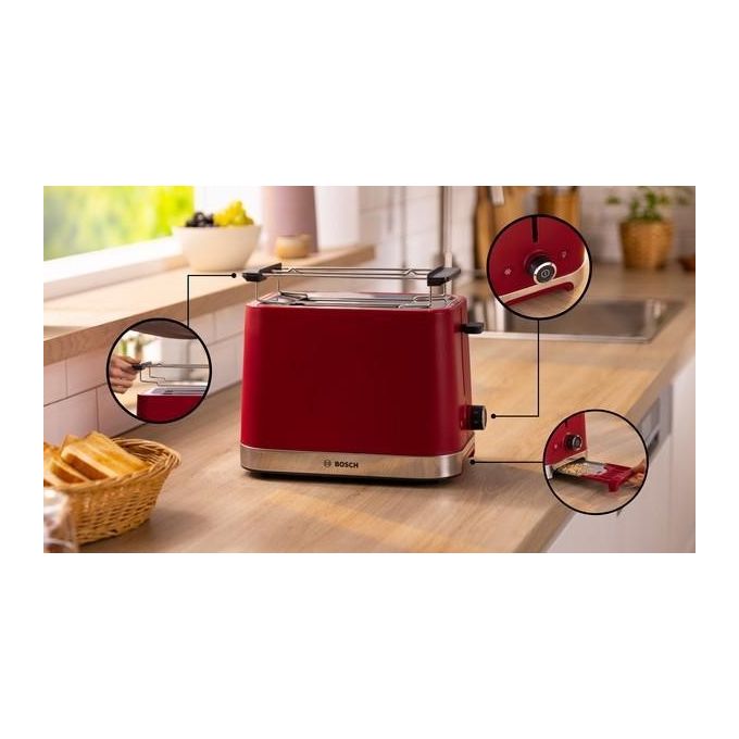 Bosch TAT4M224 Tostapane 2 Fette 950W Rosso