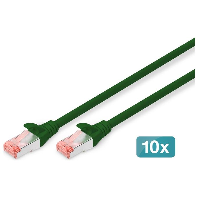 Digitus Confezione 10 Cavi Cat. 6 Schermati S-Ftp 3mt Verde