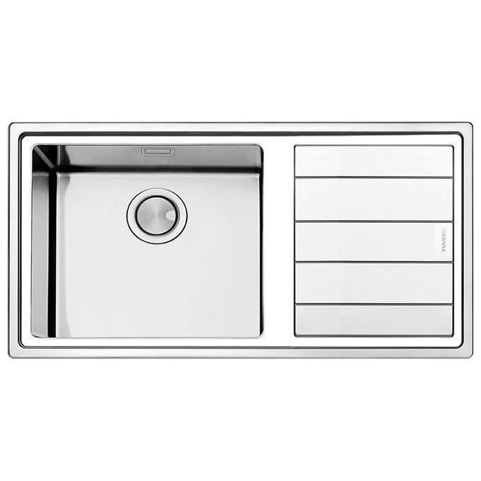 Apell LNP1001IRBC Serie Linear Plus Lavello Acciaio Spazzolato da Incasso Gocciolatoio a Destra 1 vasca 10x50cm